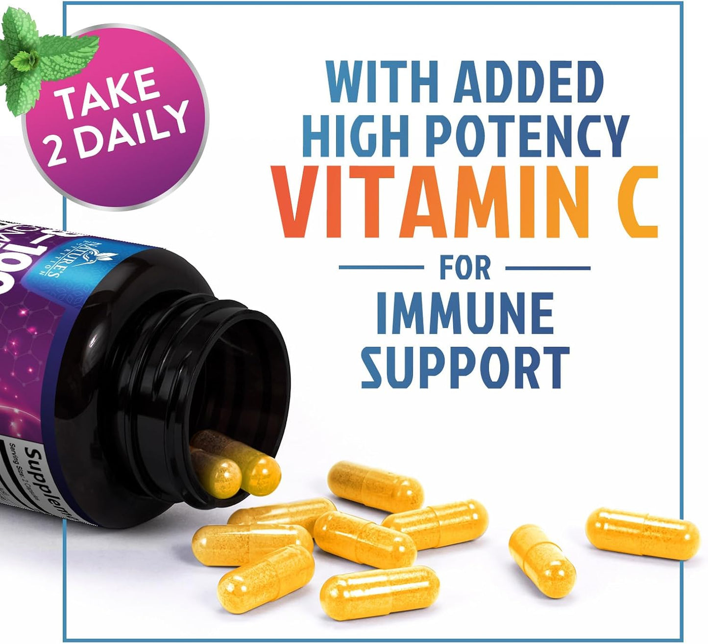 Super Complete B-Complex Vitamins Capsules with B6, B12, B100, C, Biotin, Folate & Folic Acid - Heart, Brain, Nerve Support - 60 Capsules