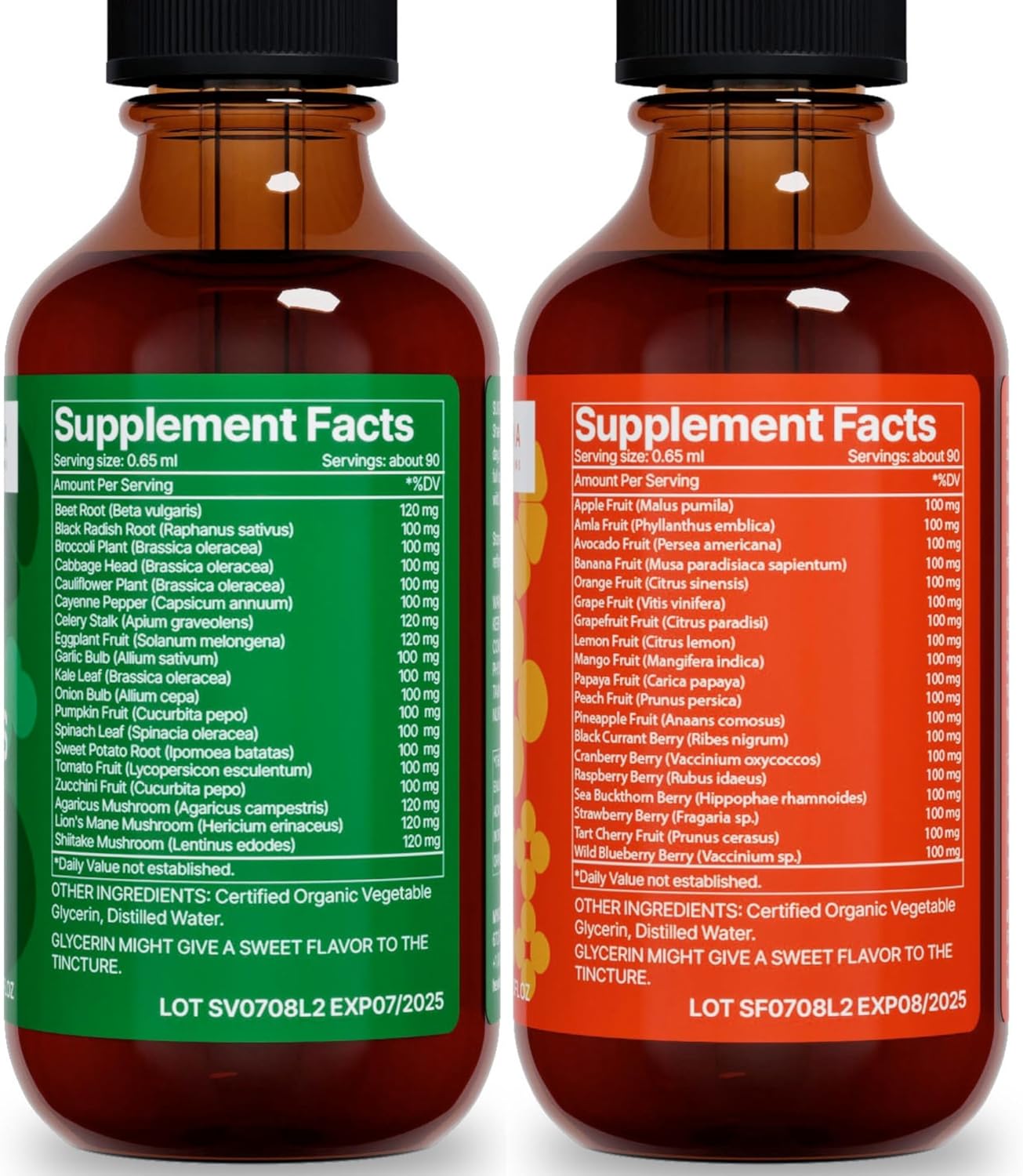 Super Concentrated Liquid Extract with Whole Superfood Extracts - Fruits, Berries, Veggies, Mushrooms - Essential Vitamins & Minerals - 2 Fl Oz (Pack of 2)