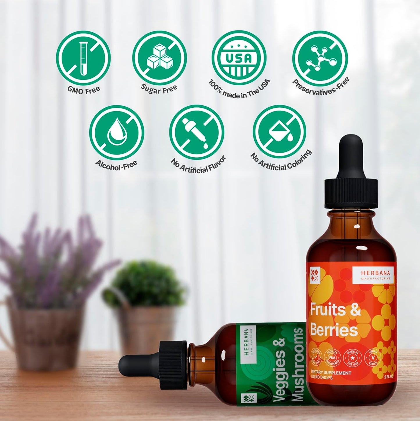 Super Concentrated Liquid Extract with Whole Superfood Extracts - Fruits, Berries, Veggies, Mushrooms - Essential Vitamins & Minerals - 2 Fl Oz (Pack of 2)