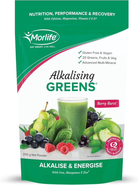 Super Greens and Berries Alkalizing Powder with Pre & Probiotics - Vegetarian Superfood Formula, 7 oz, 20 Servings
