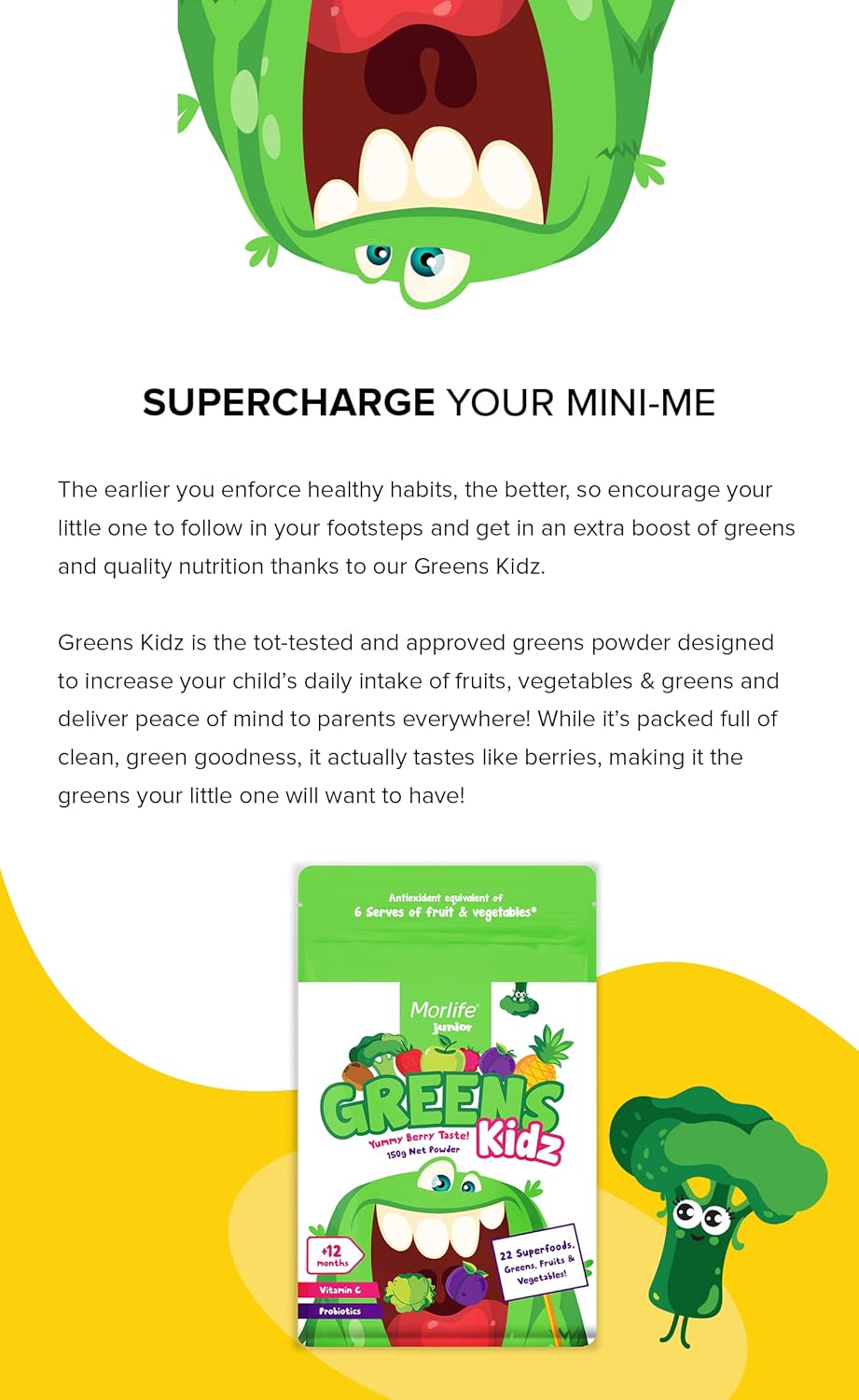 Super Greens and Berries Alkalizing Powder with Pre & Probiotics - Vegetarian Superfood Formula, 7 oz, 20 Servings