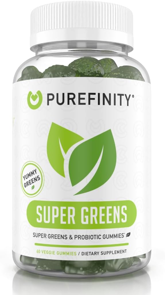 Super Greens and Fiber Gummies Bundle - Inulin FOS Prebiotic Fiber with Daily Supergreens including Spirulina, Alfalfa, Spinach, Broccoli, Beet Root, Acai
