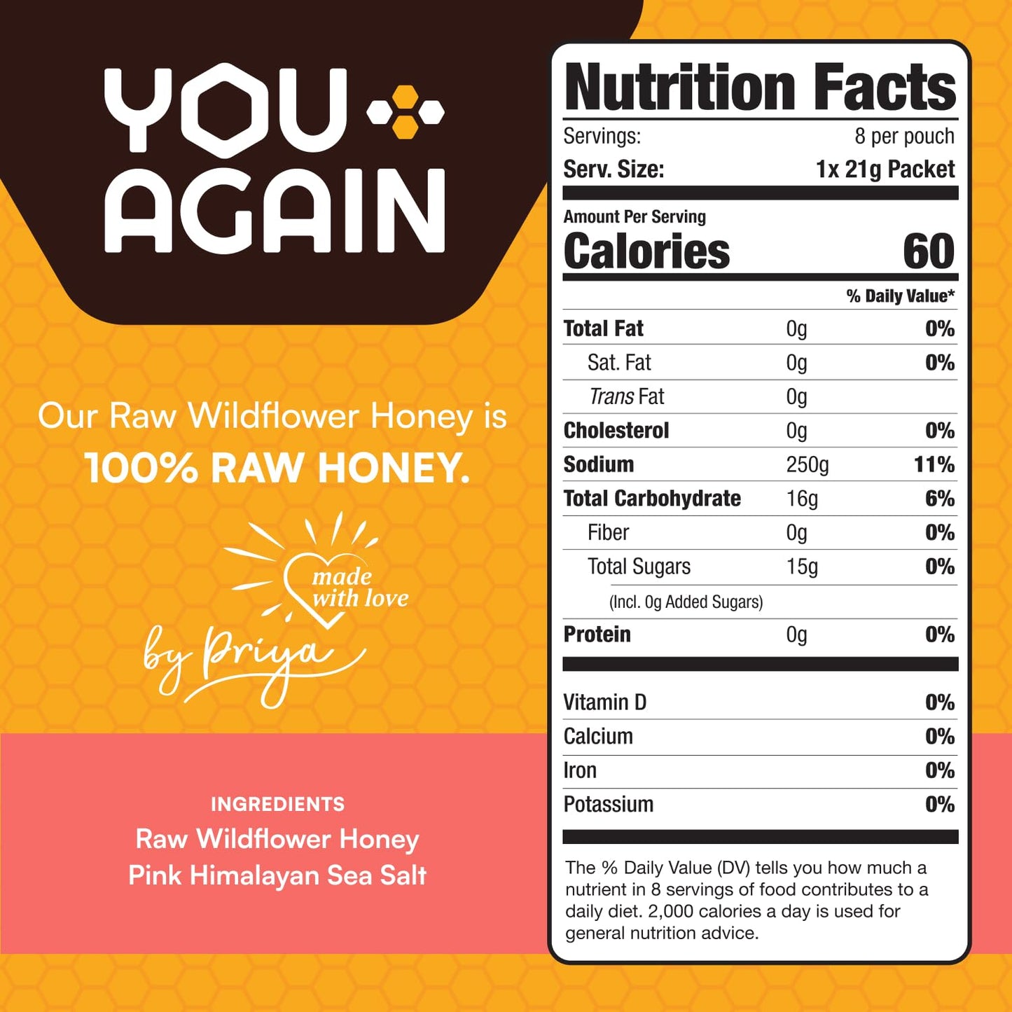 Super Honey Clean Energy Gel with Honey & Salt - Electrolyte Fuel for Endurance Workouts, Running, and Cycling - Paleo & Carnivore Snack - Gluten-Free - Made in USA - 8-Pack