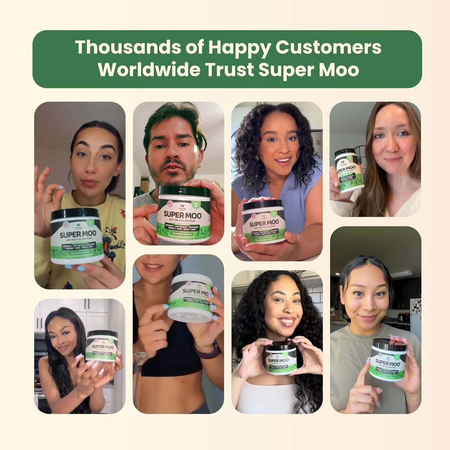 Super MOO Grass Fed Bovine Colostrum Powder for Bloating, Immune Support, Energy, Gut Health, Hair, Skin, Nails - 30 Servings - BoostGo Australia