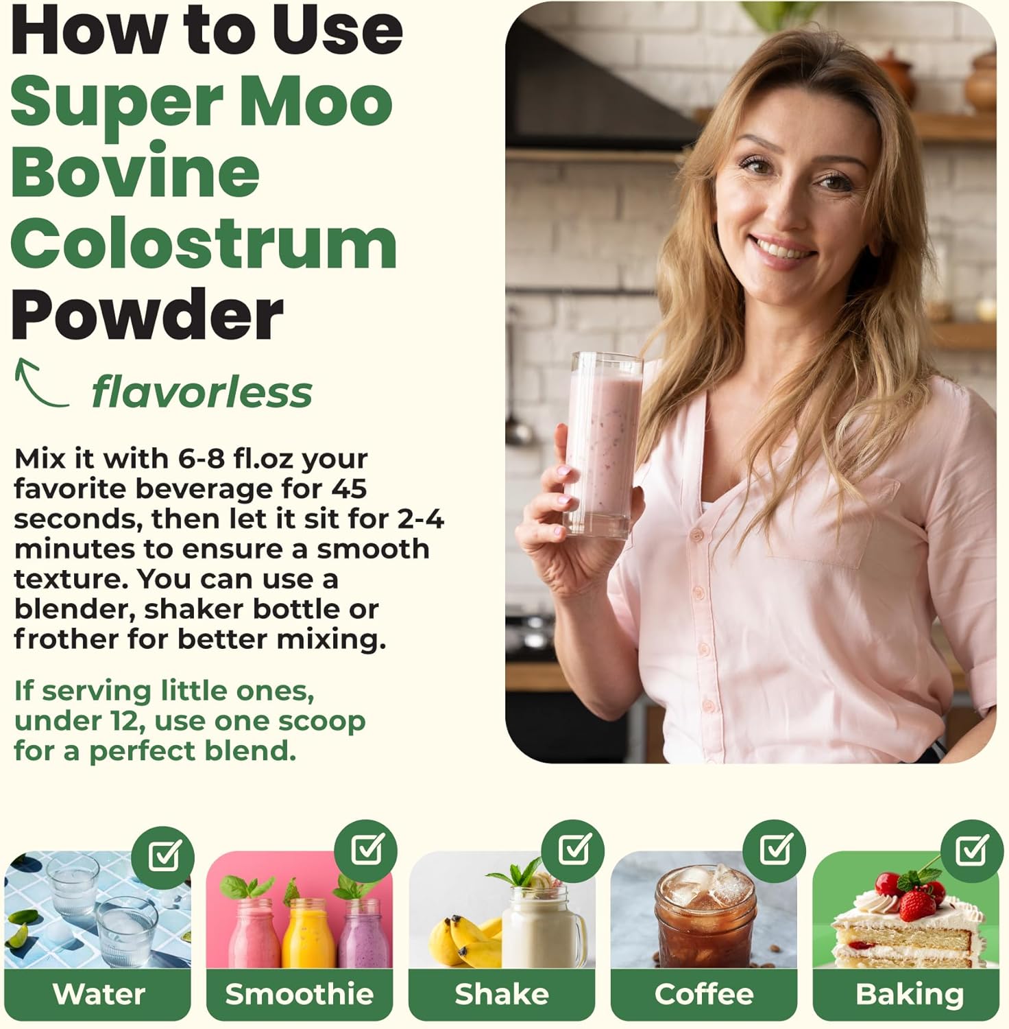 Super MOO Grass Fed Bovine Colostrum Powder for Bloating, Immune Support, Energy, Gut Health, Hair, Skin, Nails - 30 Servings - BoostGo Australia