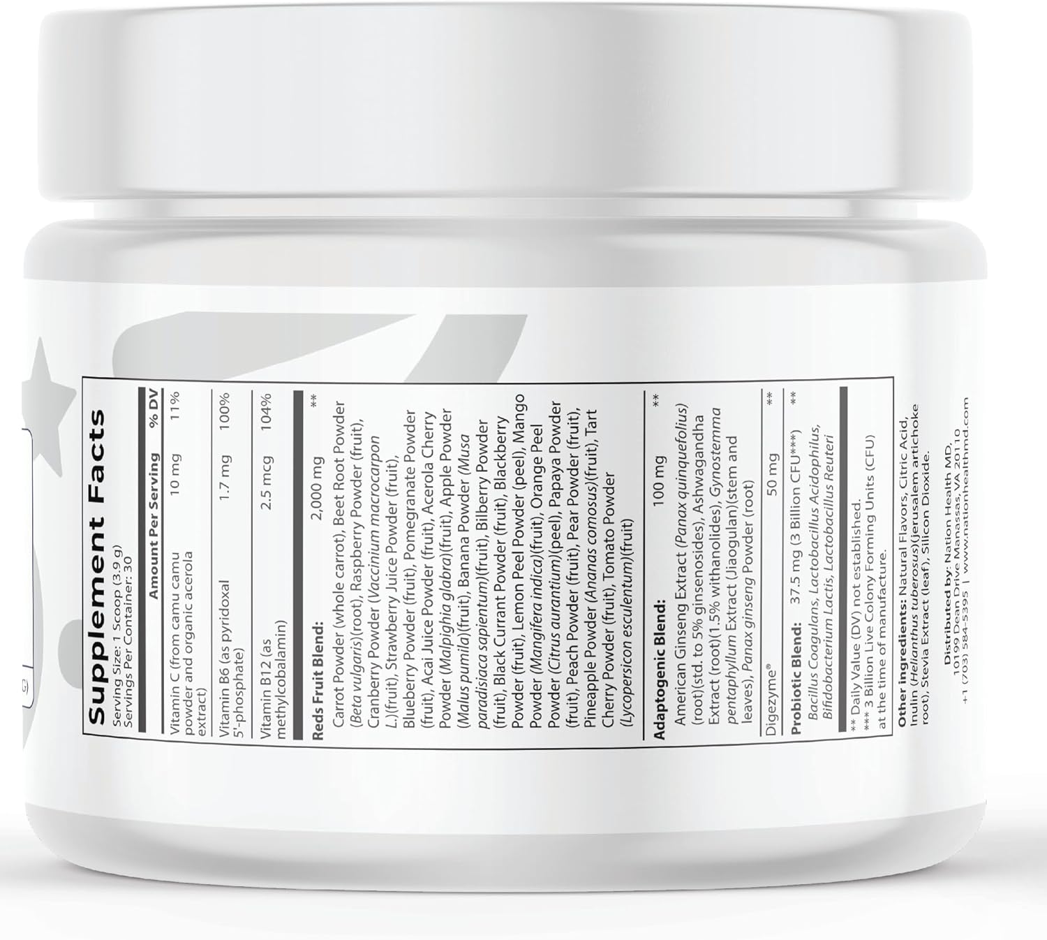 Super Reds Powder with 39 Superfoods, Antioxidant-Rich Red Powder Superfood for Energy, Metabolism, Gut Health - Red Berry Flavor