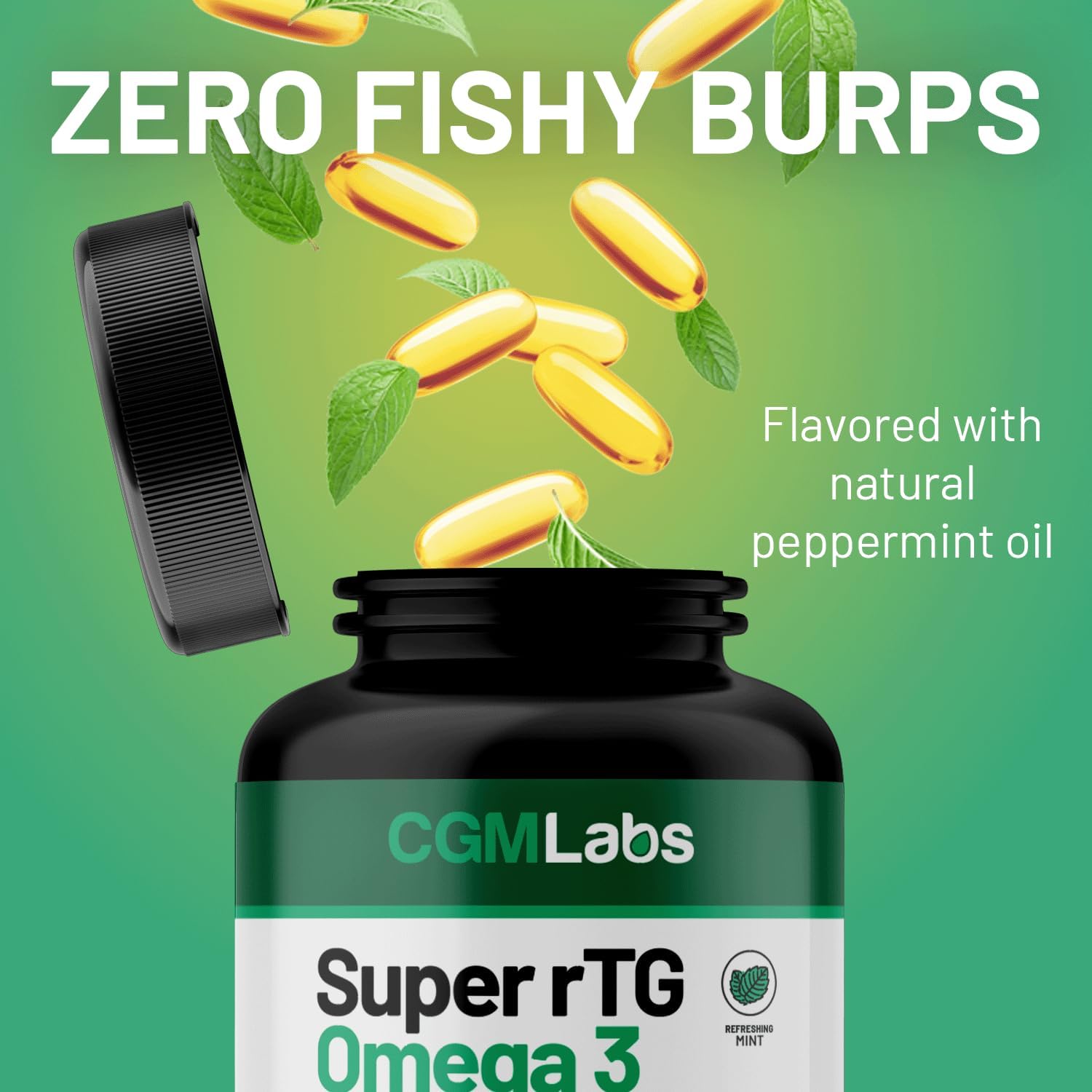 Super rTG Omega 3 Norwegian Fish Oil with CoQ10 for Heart Health & Antioxidant Support - 180 Softgels, 2000 mg, Vitamins D & E - CGMLABS