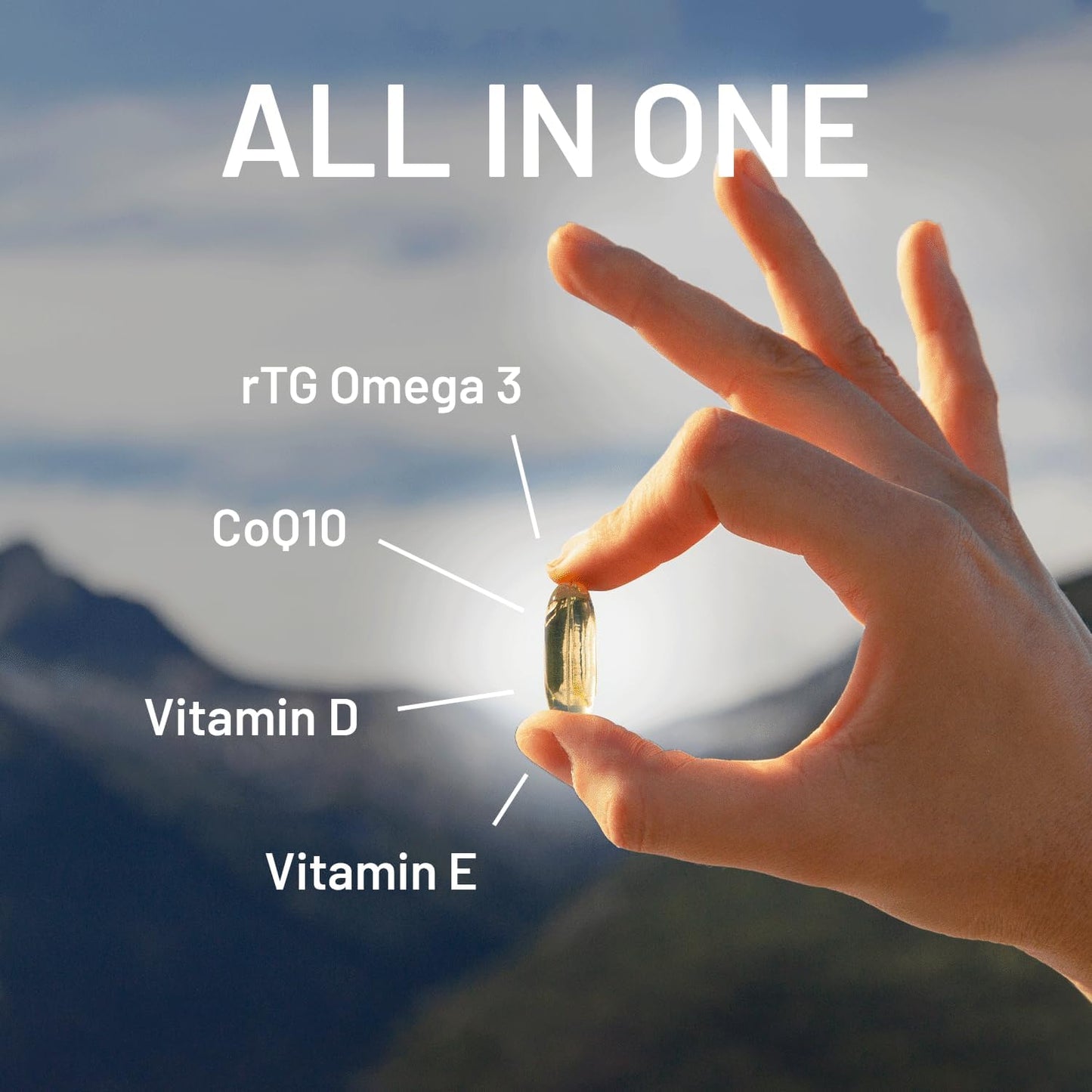 Super rTG Omega 3 Norwegian Fish Oil with CoQ10 for Heart Health & Antioxidant Support - 180 Softgels, 2000 mg, Vitamins D & E - CGMLABS