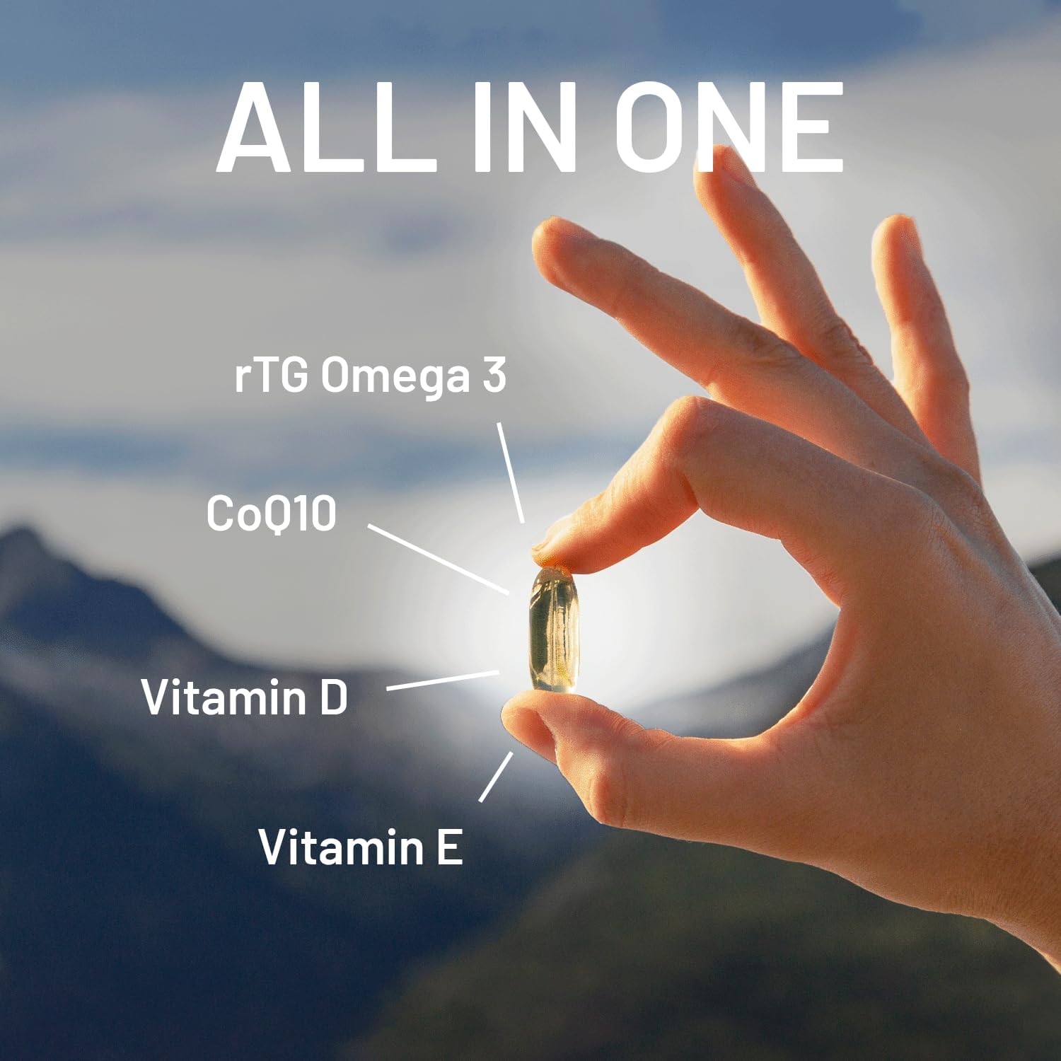 Super rTG Omega 3 Norwegian Fish Oil with CoQ10 for Heart Health & Antioxidant Support - 180 Softgels, 2000 mg, Vitamins D & E - CGMLABS