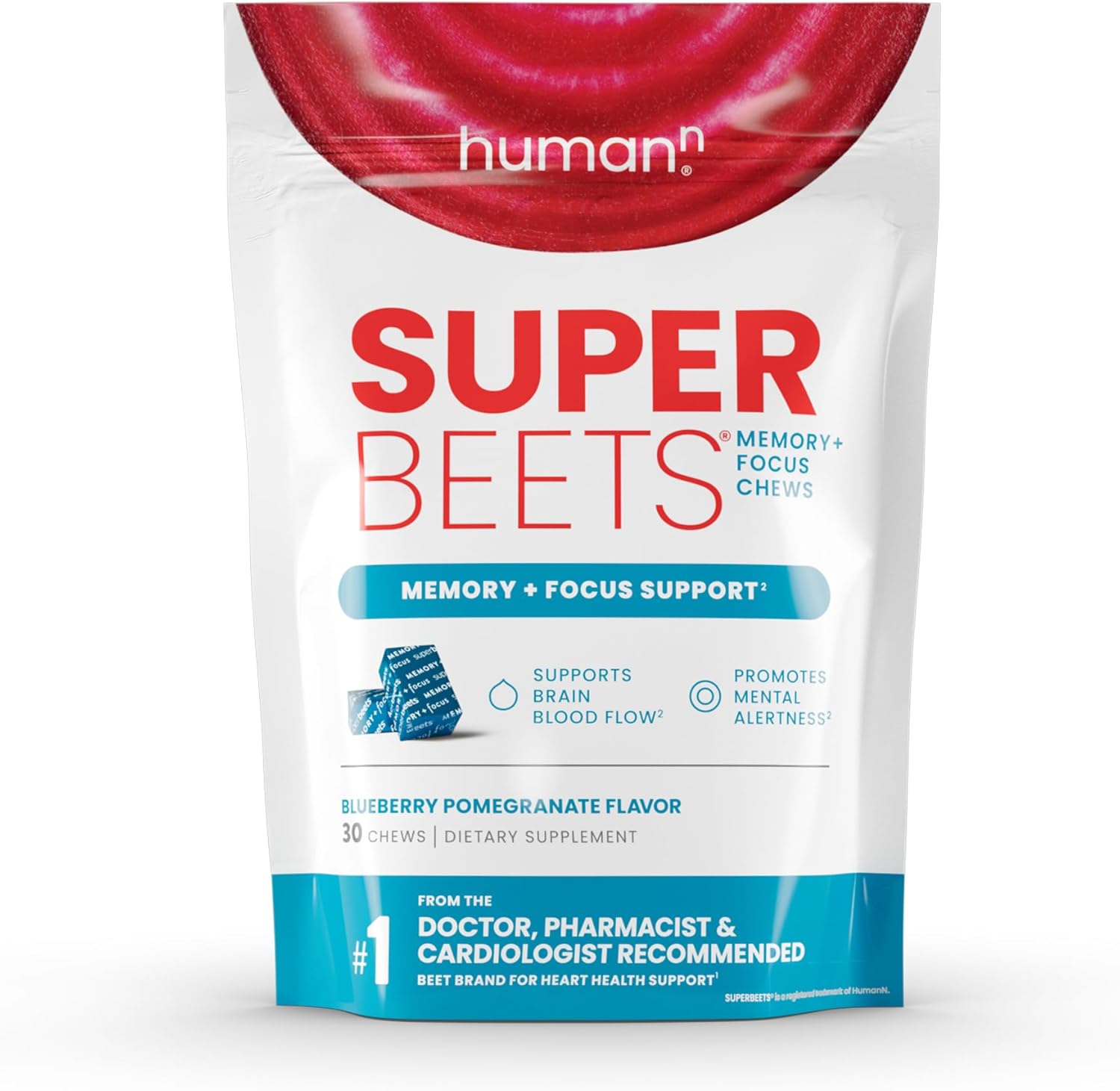 SuperBeets Beet Root Capsules and Memory + Focus Chews for Improved Cognitive Function and Mental Clarity