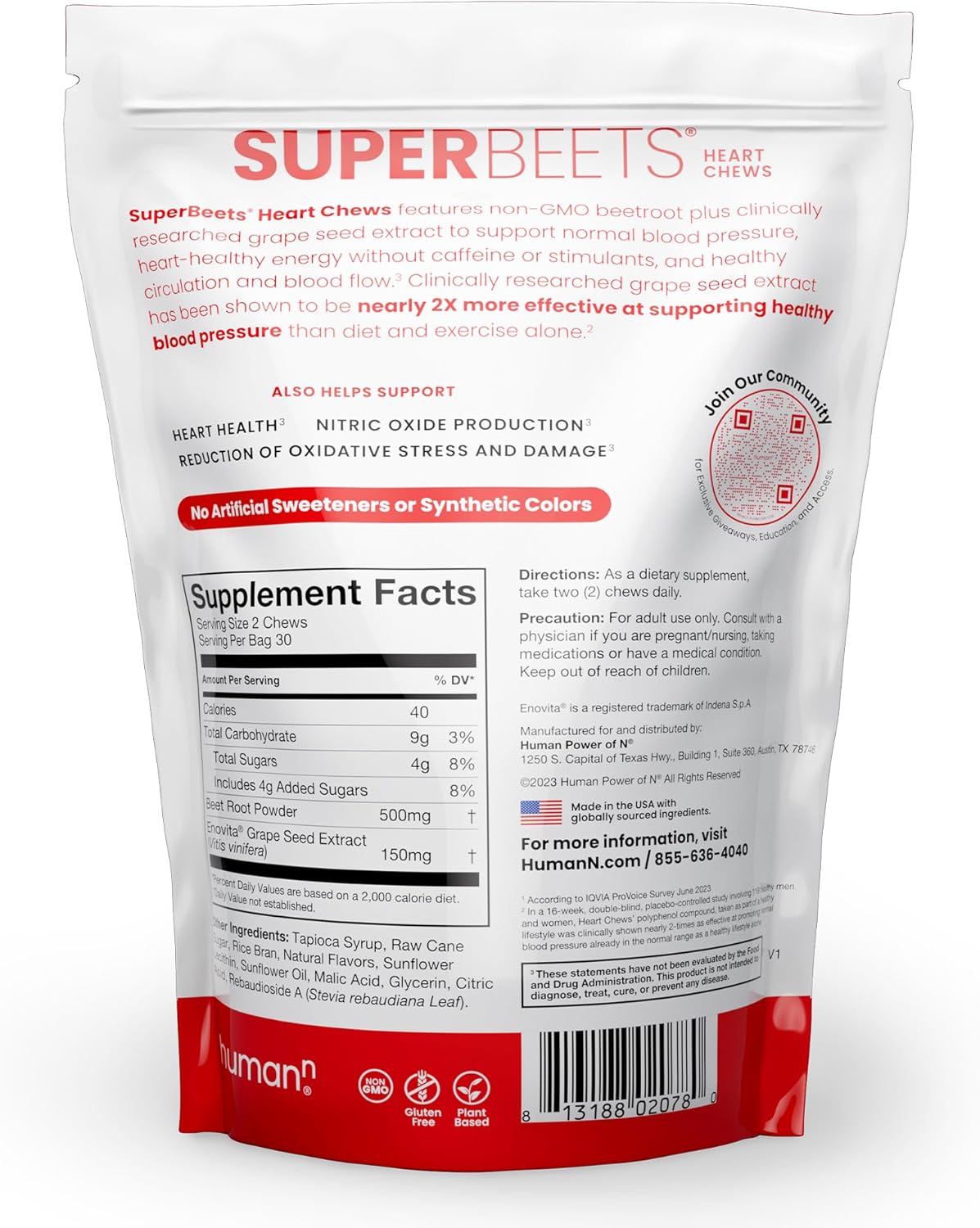 SuperBeets Heart & CardiO2 Chews by humanN for Improved Cardiovascular Health