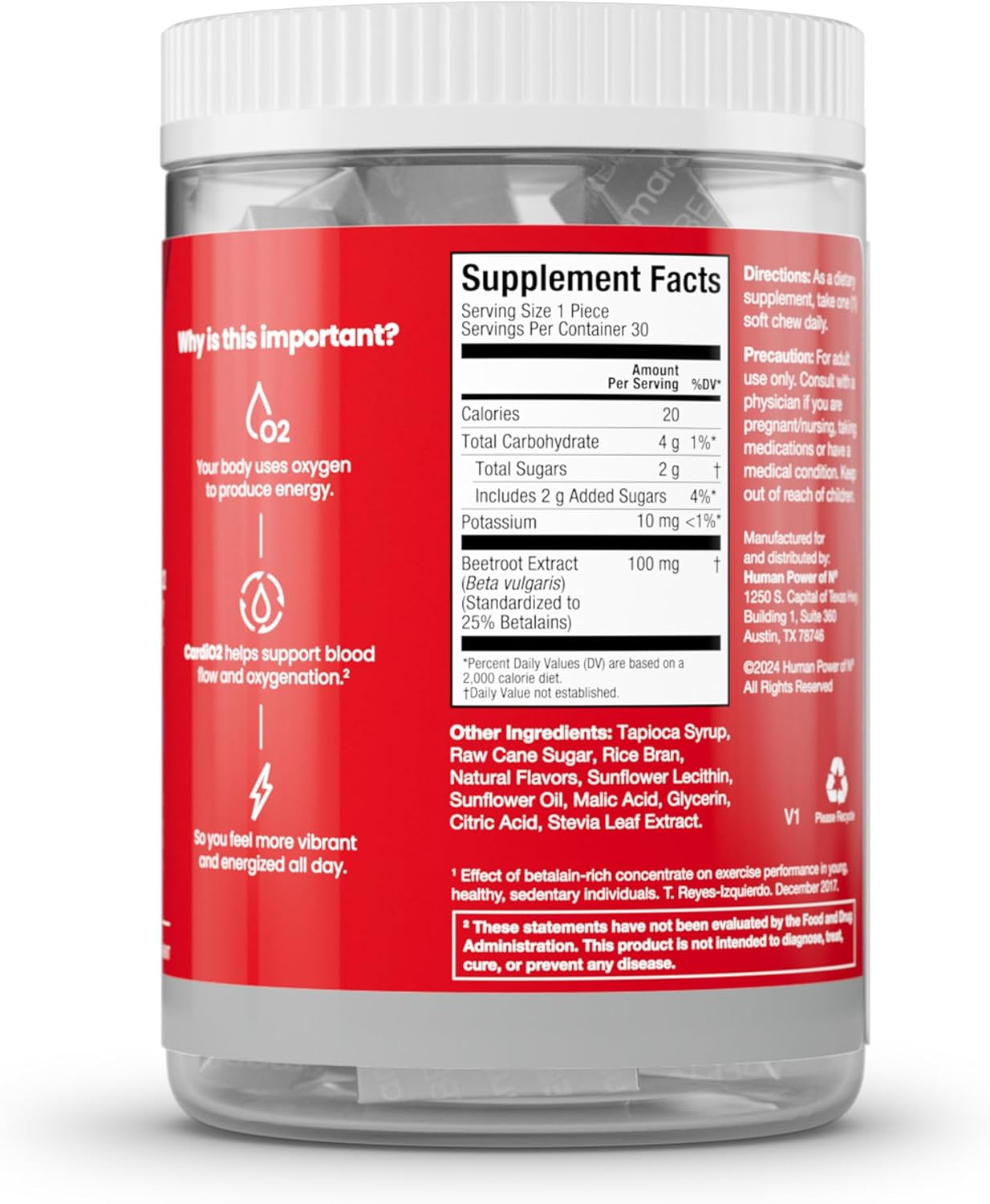 SuperBeets Heart & CardiO2 Chews by humanN for Improved Cardiovascular Health