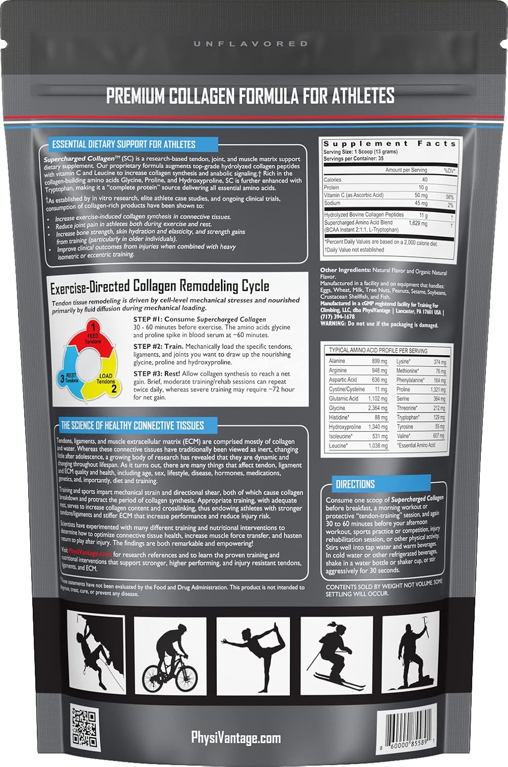 Supercharged Collagen Peptides Powder with Vitamin C & BCAAs - 16oz Unflavored Hydrolyzed Collagen for Joint, Tendon, Ligament, & Skin Health Support - Keto & Paleo Friendly, Grass-Fed - BoostGo Australia