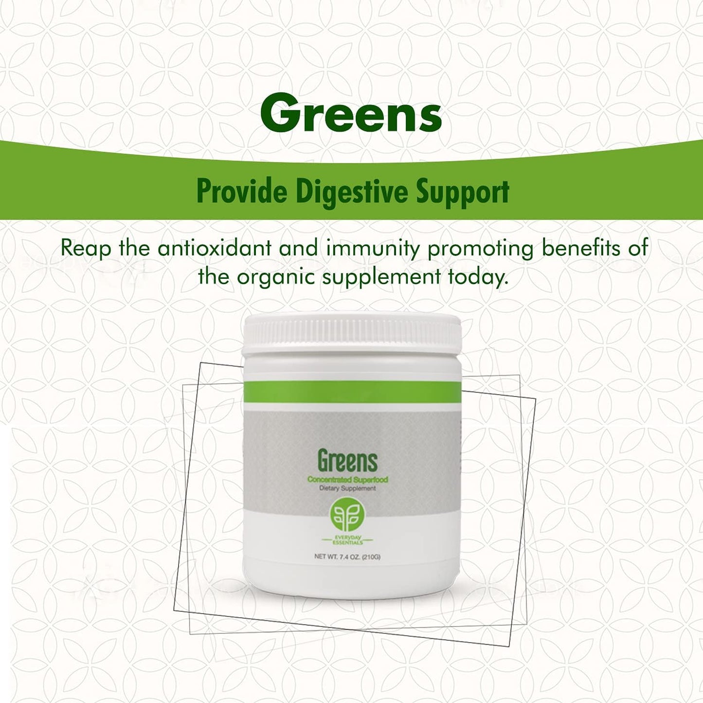 Superfood Greens Powder Organic Blend with Antioxidants & Phytonutrients - 210g Vegan Drink Mix with Four Proprietary Blends, Stevia Sweetened, Easy to Mix with Water or Juice