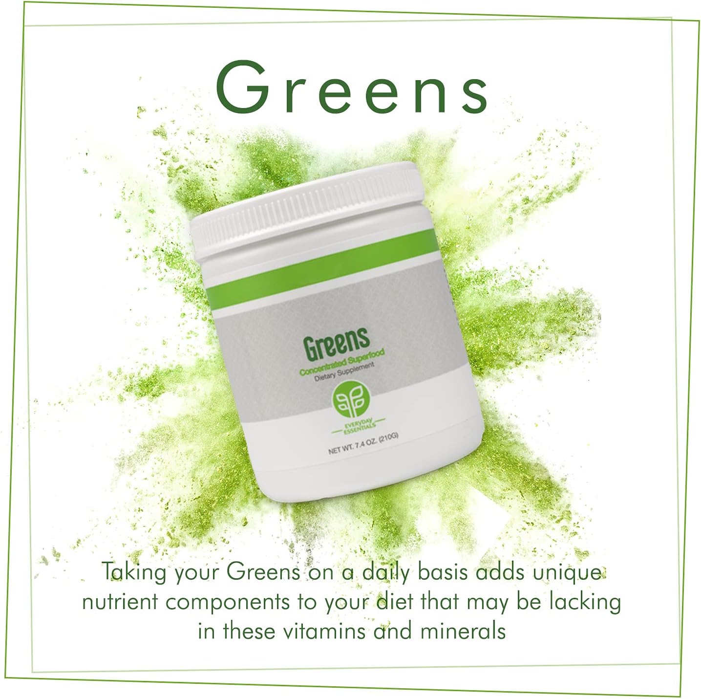 Superfood Greens Powder Organic Blend with Antioxidants & Phytonutrients - 210g Vegan Drink Mix with Four Proprietary Blends, Stevia Sweetened, Easy to Mix with Water or Juice