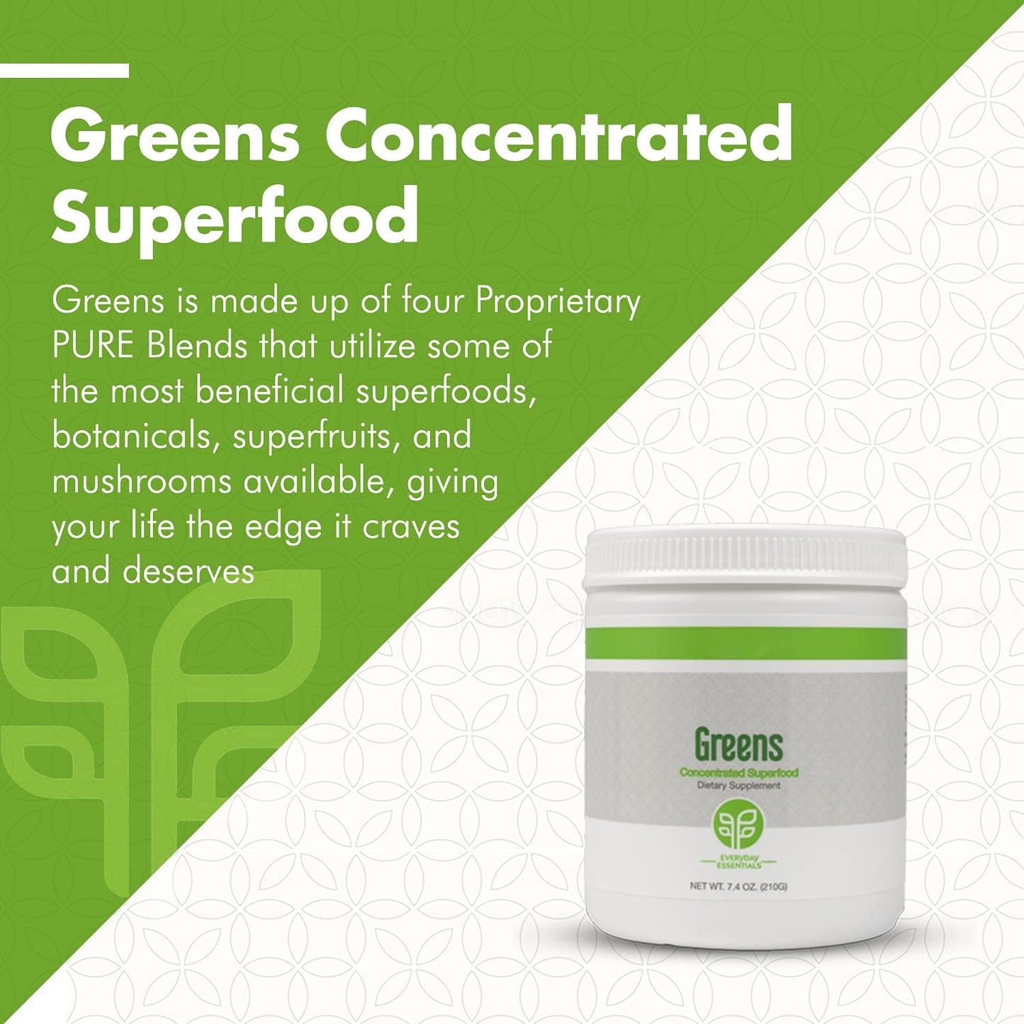Superfood Greens Powder Organic Blend with Antioxidants & Phytonutrients - 210g Vegan Drink Mix with Four Proprietary Blends, Stevia Sweetened, Easy to Mix with Water or Juice