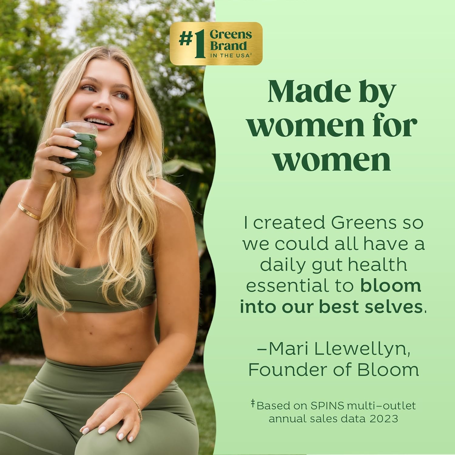Superfood Greens Powder with Digestive Enzymes, Probiotics, and Prebiotics for Gut Health and Bloating Relief - Chlorella, Beet Root, Apple Cider Vinegar - 25 Servings