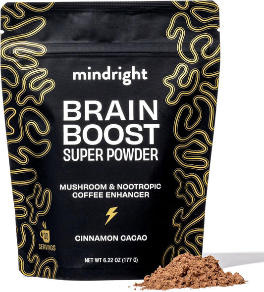 Superfood Mushroom Coffee Enhancer - Lion's Mane, Rhodiola, Cordyceps, Cacao - Caffeine & Sugar Free - 30 Servings