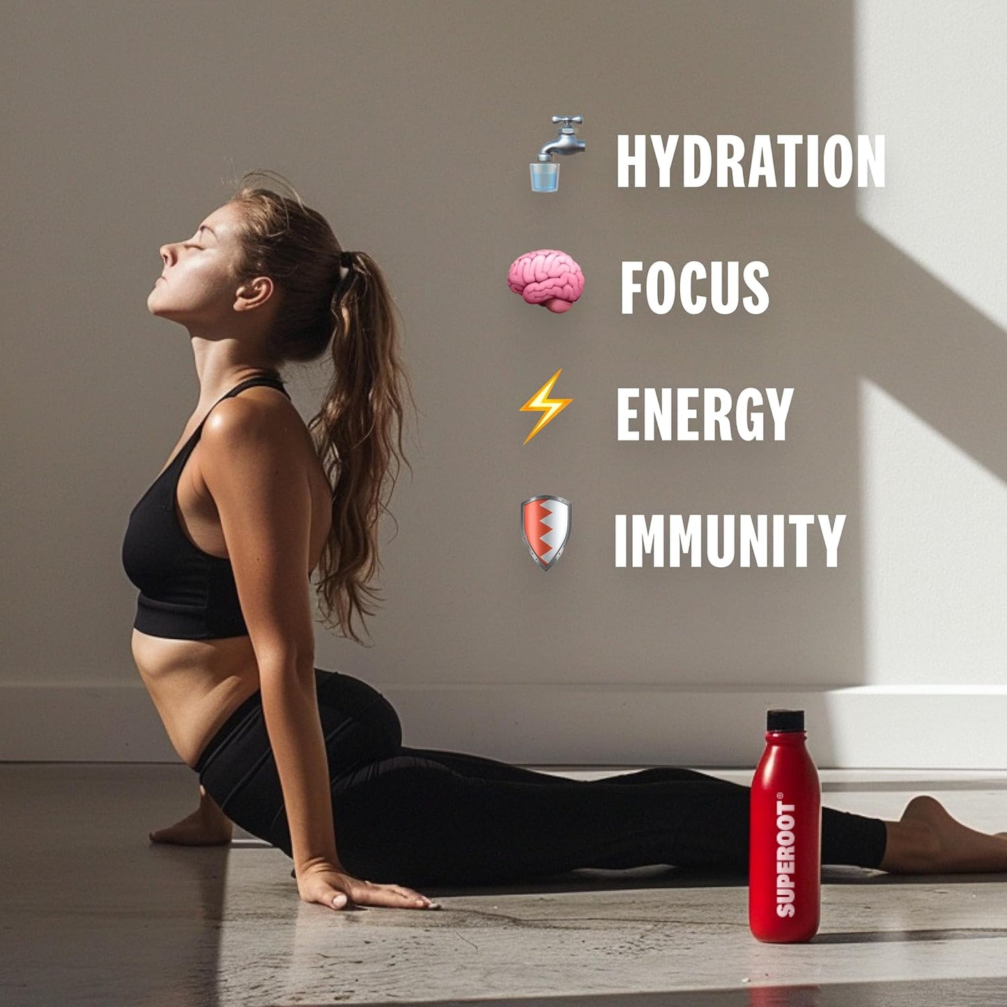 SUPEROOT® Trial Pack Ginger Citrus Natural Electrolytes Powder with Turmeric & Maca Root - Sugar & Caffeine Free Clean Hydration, Energy, Detox & Immune Boost - 3 Servings
