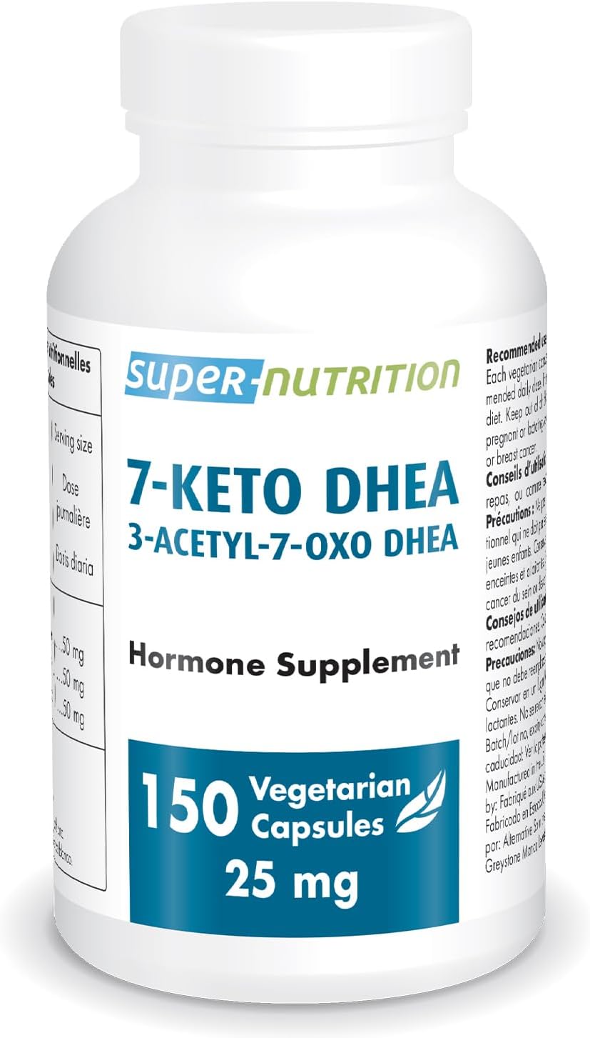 Supersmart 7-Keto DHEA Supplement 25mg - Natural Metabolite - Non-GMO & Gluten-Free - 150 Capsules