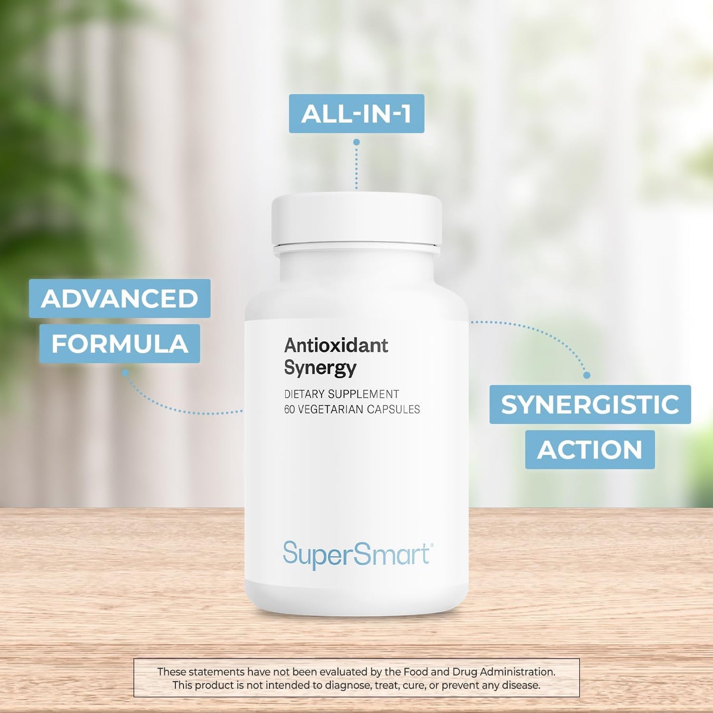 Supersmart Antioxidant Synergy Capsules with Turmeric Curcumin & Alpha Lipoic Acid - Non-GMO & Gluten-Free - 60 Veg Caps
