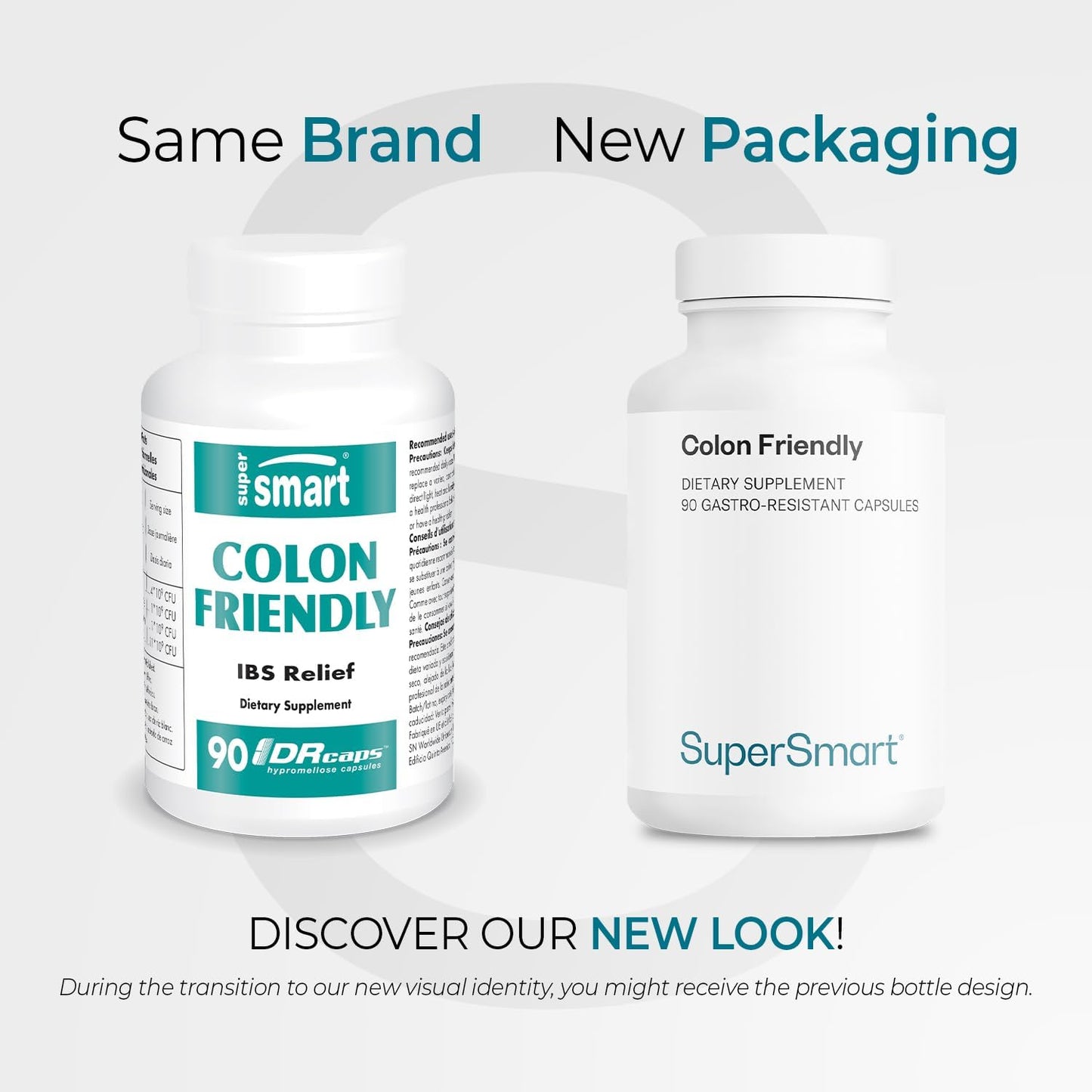 Supersmart Colon Support Probiotic - 17 Billion CFU Daily - Bowel Health Supplements - Non-GMO, Gluten-Free - 90 DR Capsules