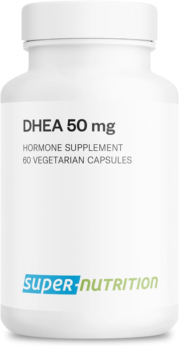 Supersmart DHEA 50mg Capsules - Daily Essential Non-GMO Supplement - 60 Vegetarian Capsules