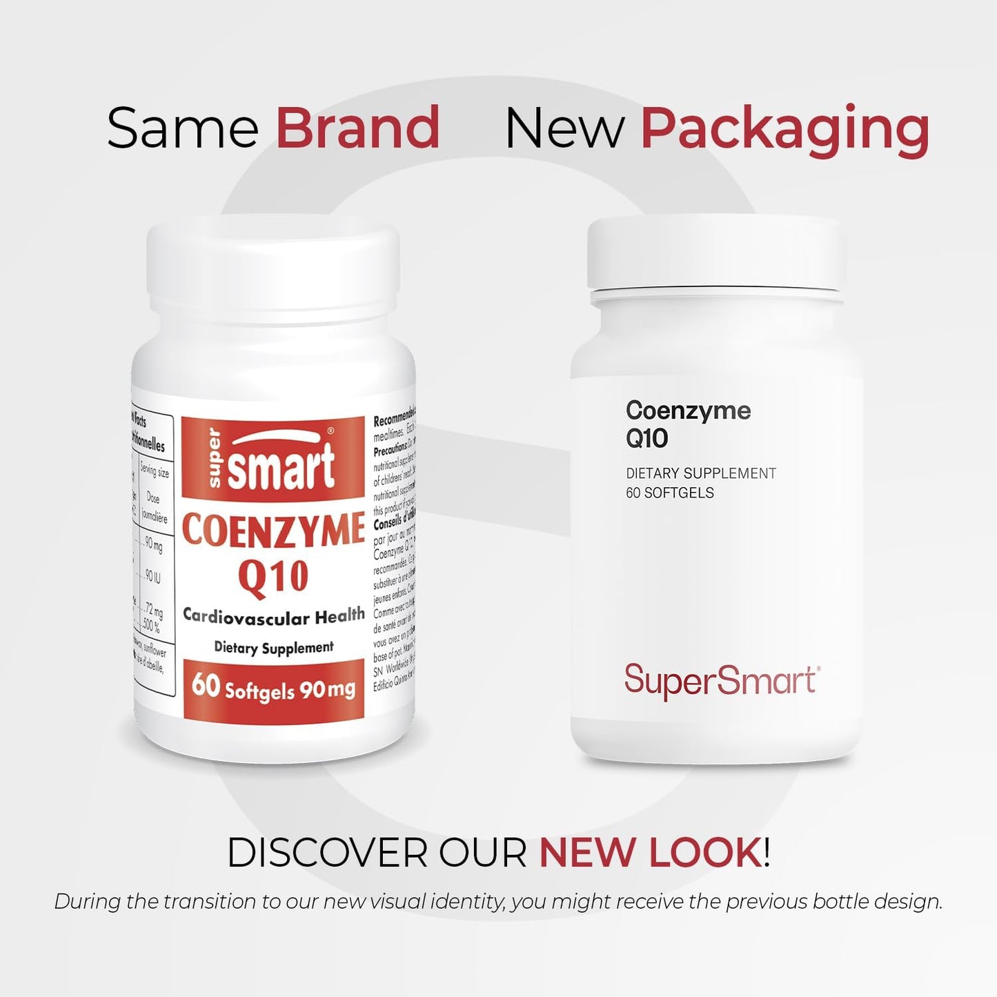 Supersmart Ubiquinol CoQ10 Supplement 90mg Daily with Tocopherols & Vitamin E - Non-GMO, Gluten Free - 60 Softgels