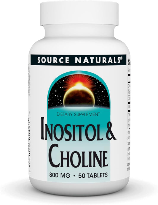 Supports Healthy Nerve Function: Source Naturals Inositol & Choline 800mg - 50 Tablets