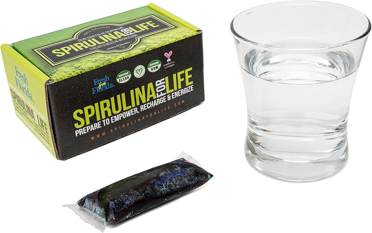 Supreme Green Spirulina Stick Pack - 7 Day Supply, Flash Frozen in USA - Pure Alkaline Water Grown Superfood & Multivitamin