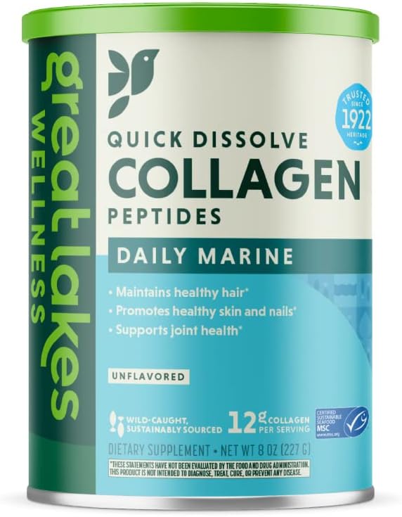 Sustainable Marine Collagen Peptides Powder for Skin, Hair, Nails, Joints & Digestion - Unflavored - Quick Dissolve Hydrolyzed - 8 oz - BoostGo Australia