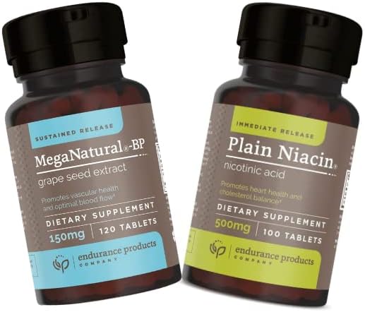 Sustained Release Grape Seed Extract & Immediate Release Niacin Bundle - 120 Tablets Each