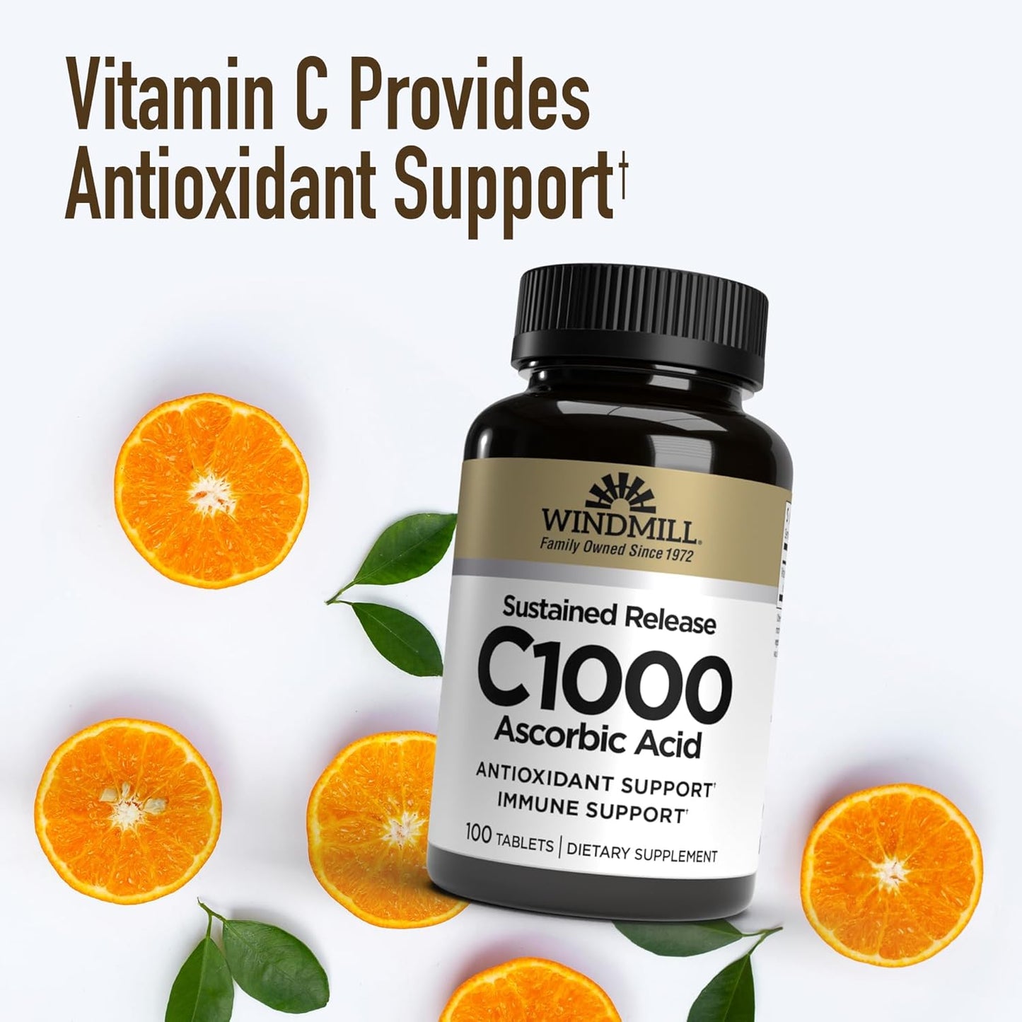 Sustained Release Windmill Vitamin C-1000 Tablets - Pack of 100 Tablets