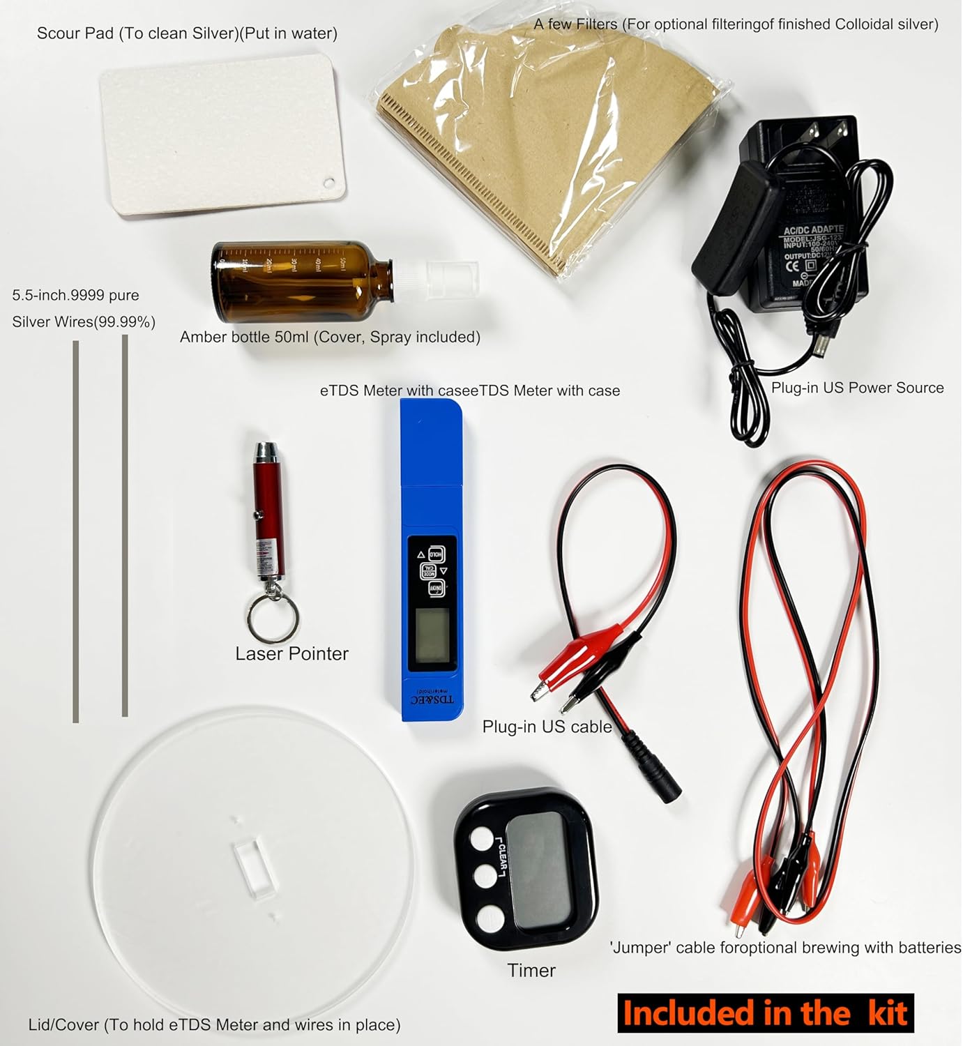 SVZIOOG Colloidal Silver Generator Kit with 99.99% Pure Silver Wire - 12V Pure Colloidal Silver System