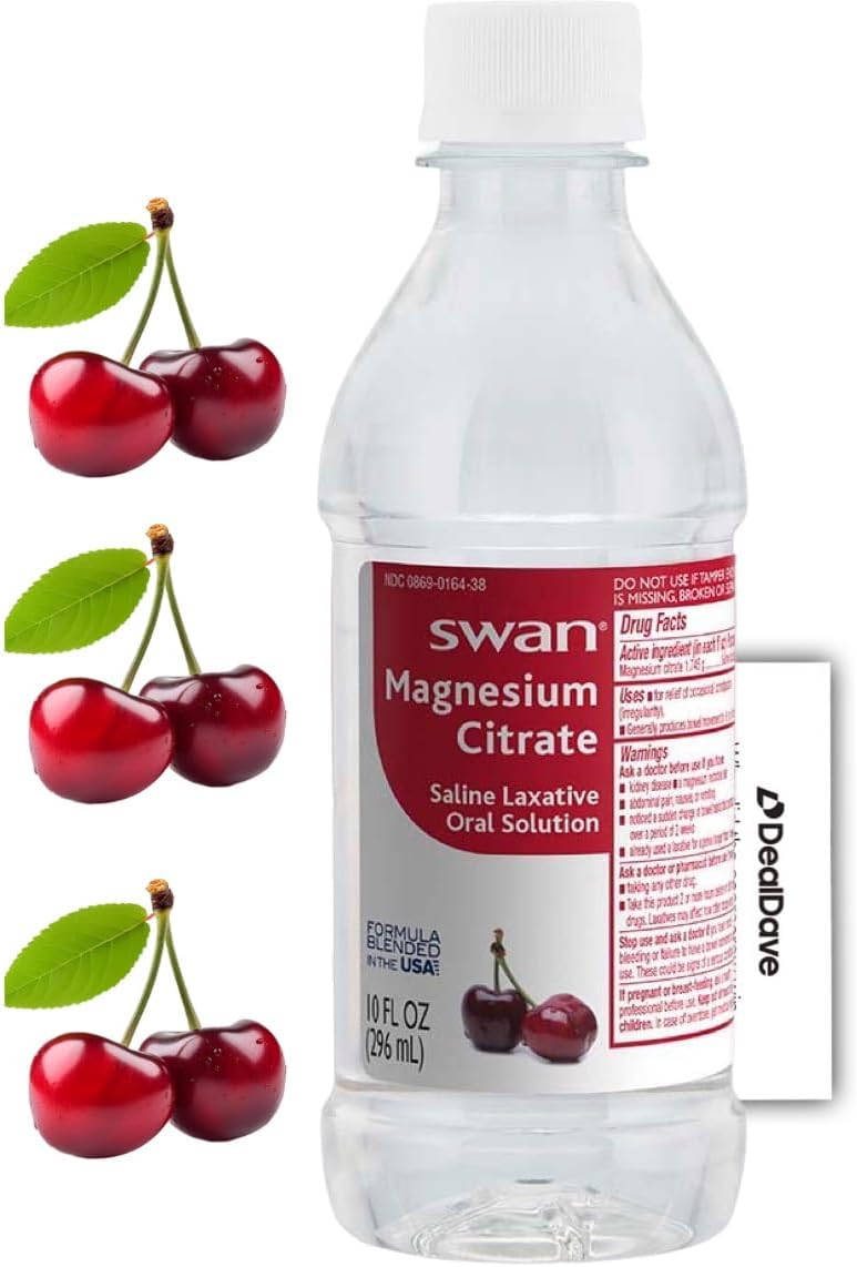 Swan Magnesium Citrate Oral Solution 10 oz, Cherry Flavor by Deal Dave