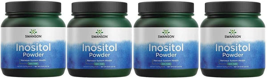 Swanson 100% Pure Inositol Powder 8oz (4 Pack) - Natural Supplement for Focus, Relaxation, Nerve & Cellular Support
