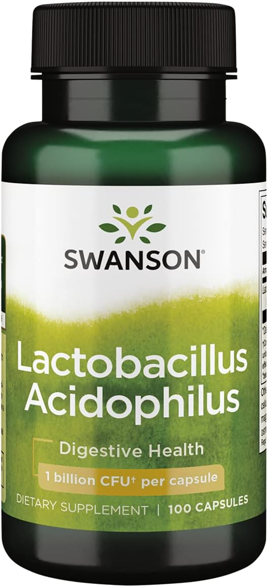 Swanson Acidophilus 2 Billion CFU Probiotic Supplement - 100 Capsules for Digestive Health