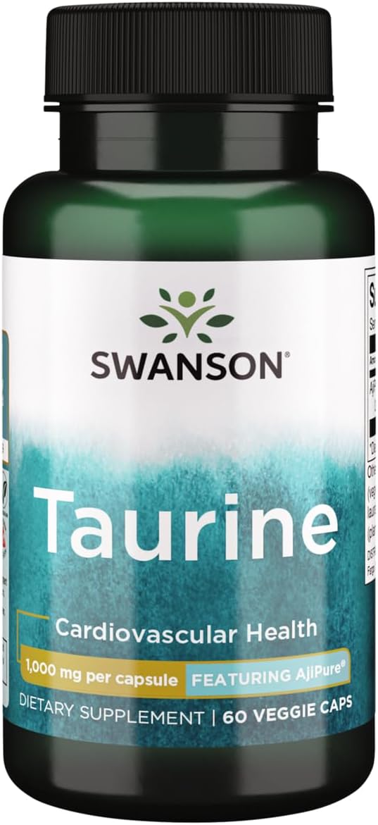 Swanson AjiPure Taurine Amino Acid Supplement 1000mg - 60 Veg Capsules