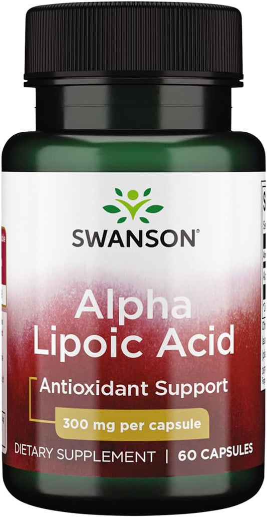 Swanson Alpha Lipoic Acid Capsules - 300mg Antioxidant Supplement for Boosting Overall Health - 60 Count