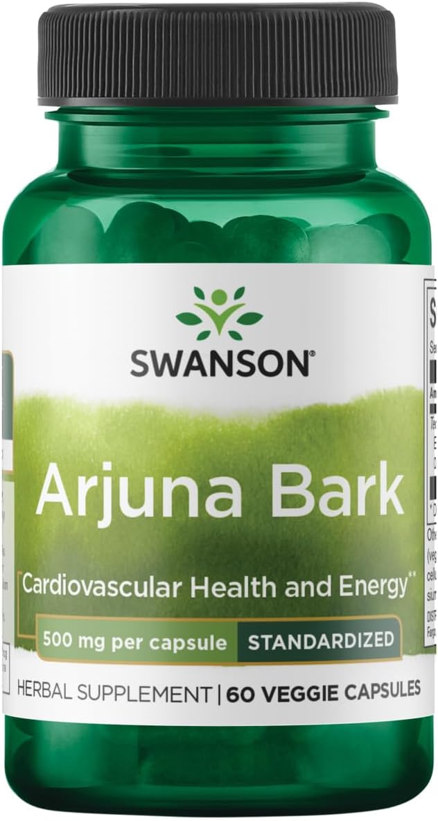 Swanson Arjuna Extract 500mg 60 Vegetarian Capsules - Heart Health Support Supplement