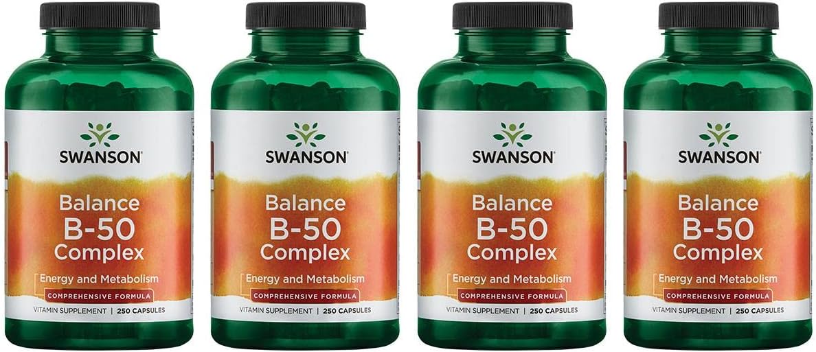 Swanson B-50 B-Complex - High-Potency Support for Immune, Heart, and Nervous System - 1000 Capsules Total