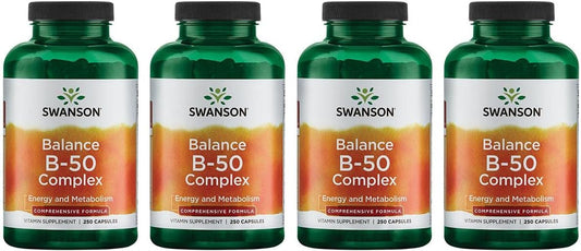 Swanson B-50 B-Complex - High-Potency Support for Immune, Heart, and Nervous System - 1000 Capsules Total
