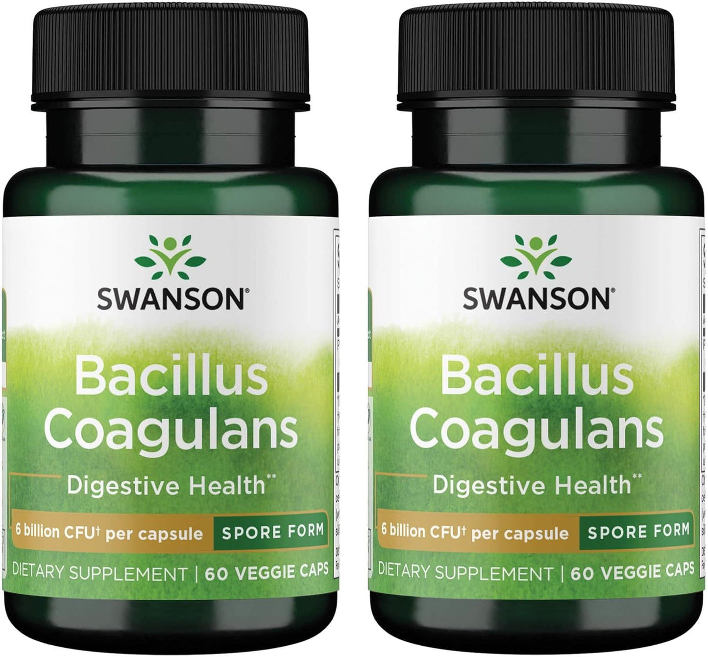 Swanson Bacillus Coagulans Probiotic Supplement - 6 Billion CFU for Digestive Health - Supports Gut Health - 60 Veggie Capsules