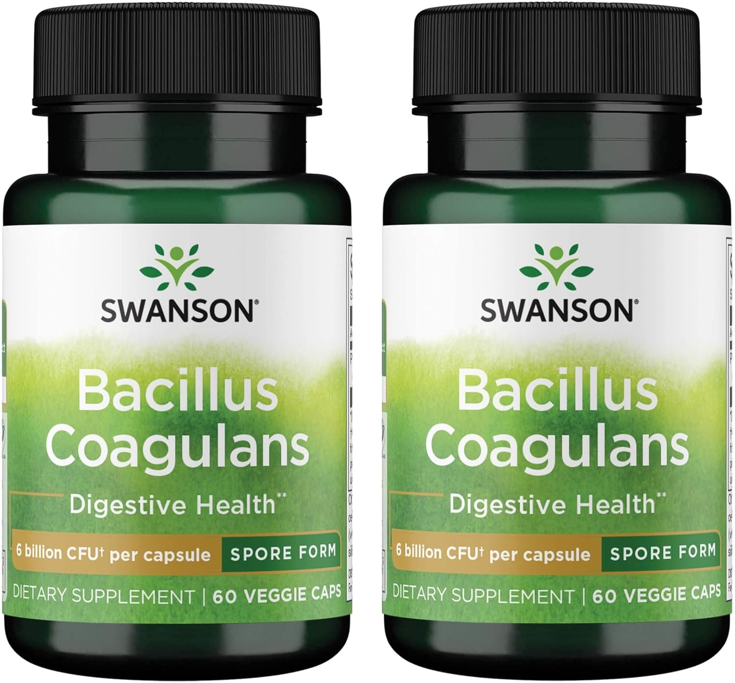 Swanson Bacillus Coagulans Probiotic Supplement - 6 Billion CFU for Digestive Health - Supports Gut Health - 60 Veggie Capsules