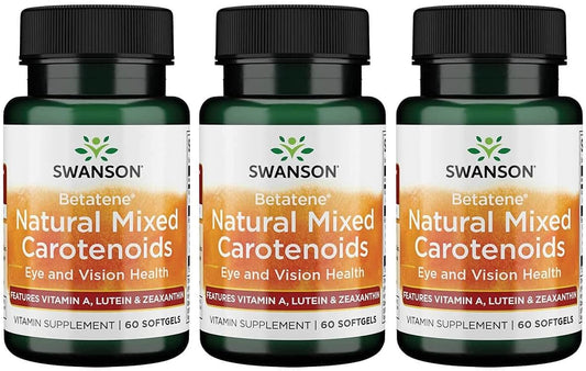 Swanson Betatene Natural Mixed Carotenoids Supplement - 180 Softgels, Pack of 3