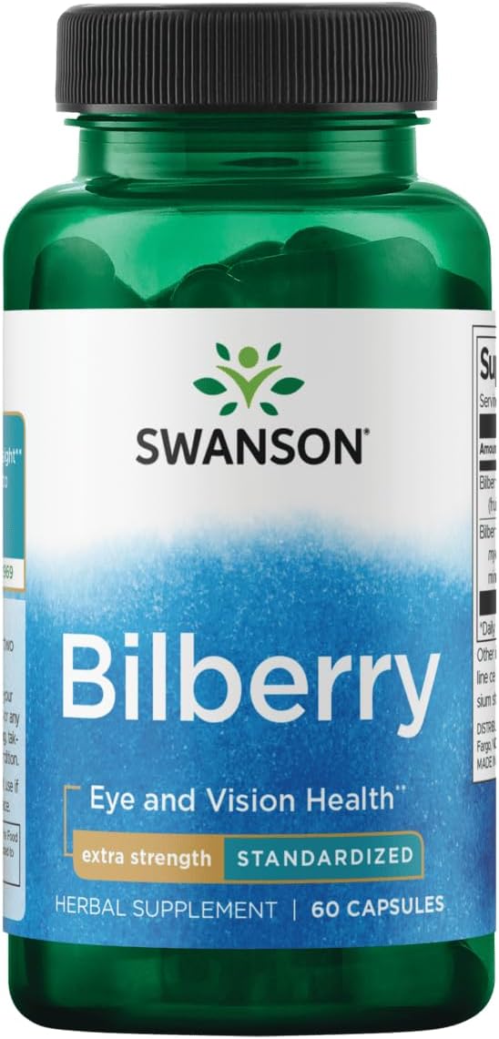 Swanson Bilberry Extract 100mg Extra Strength (Standardized) - 60 Capsules