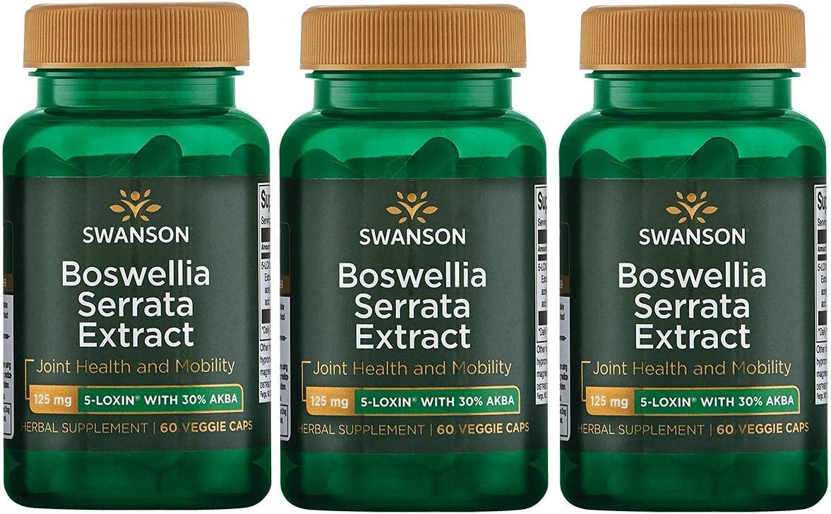 Swanson Boswellia Serrata Extract 125 mg 60 Veg Capsules Triple Pack