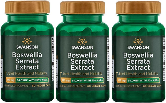 Swanson Boswellia Serrata Extract 125 mg 60 Veg Capsules Triple Pack