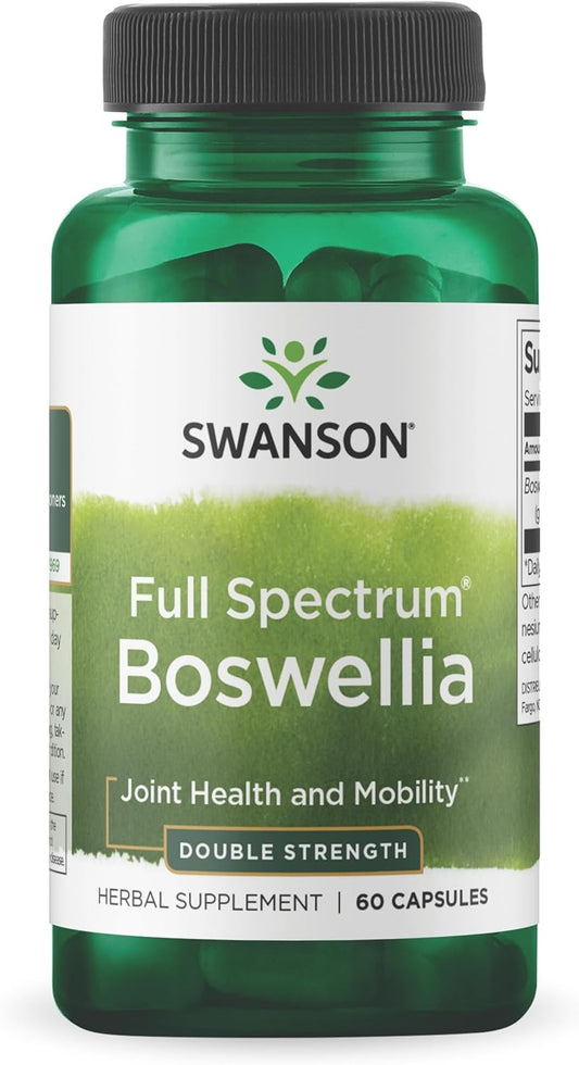 Swanson Boswellia Serrata Resin Capsules - Double Strength Ayurvedic Herb for Joint Flexibility and Mobility Support (60 Capsules, 800mg)