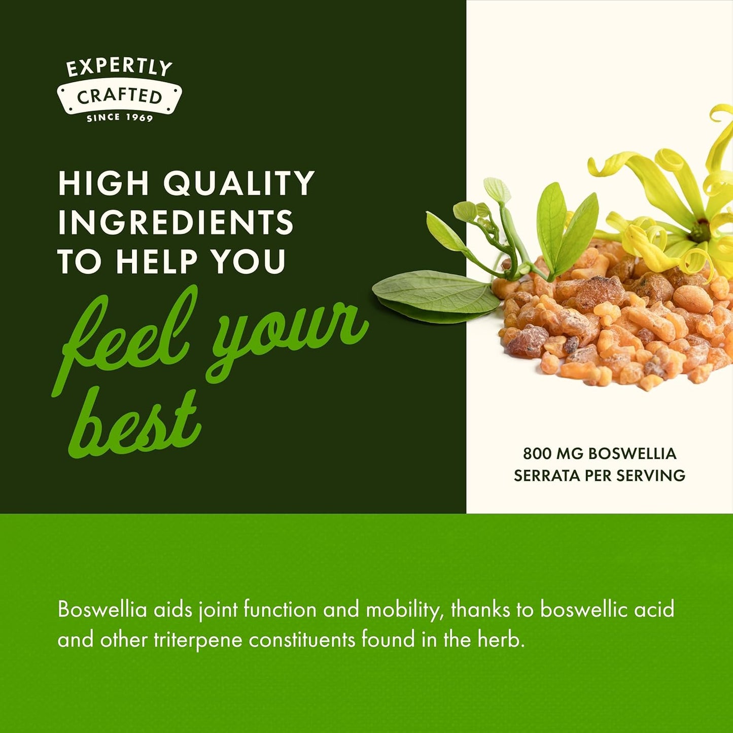 Swanson Boswellia Serrata Resin Capsules - Double Strength Ayurvedic Herb for Joint Flexibility and Mobility Support (60 Capsules, 800mg)